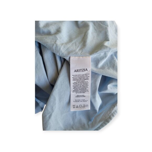 Aritzia Blue Dropwaist Cotton Poplin Dress Size L - Picture 8 of 11